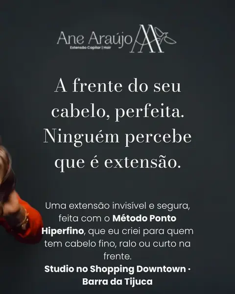 Topo do site da Ane Araújo Hair no celular